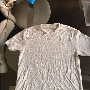 Faherty Short-Sleeve Crew in Light Beige